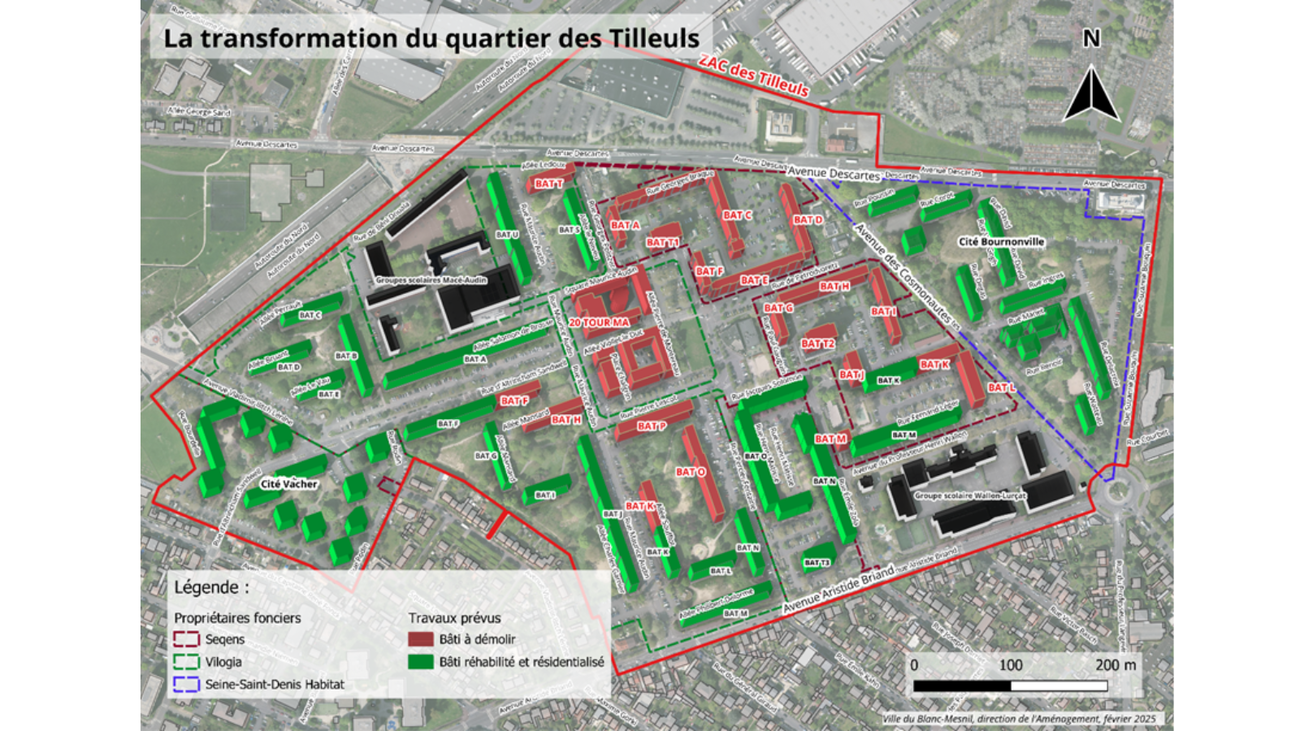 Programmation et travaux à venir NPNRU des Tilleuls